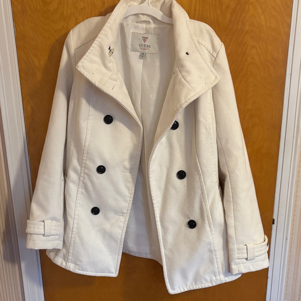 GUESS Women's Cream Peacoat